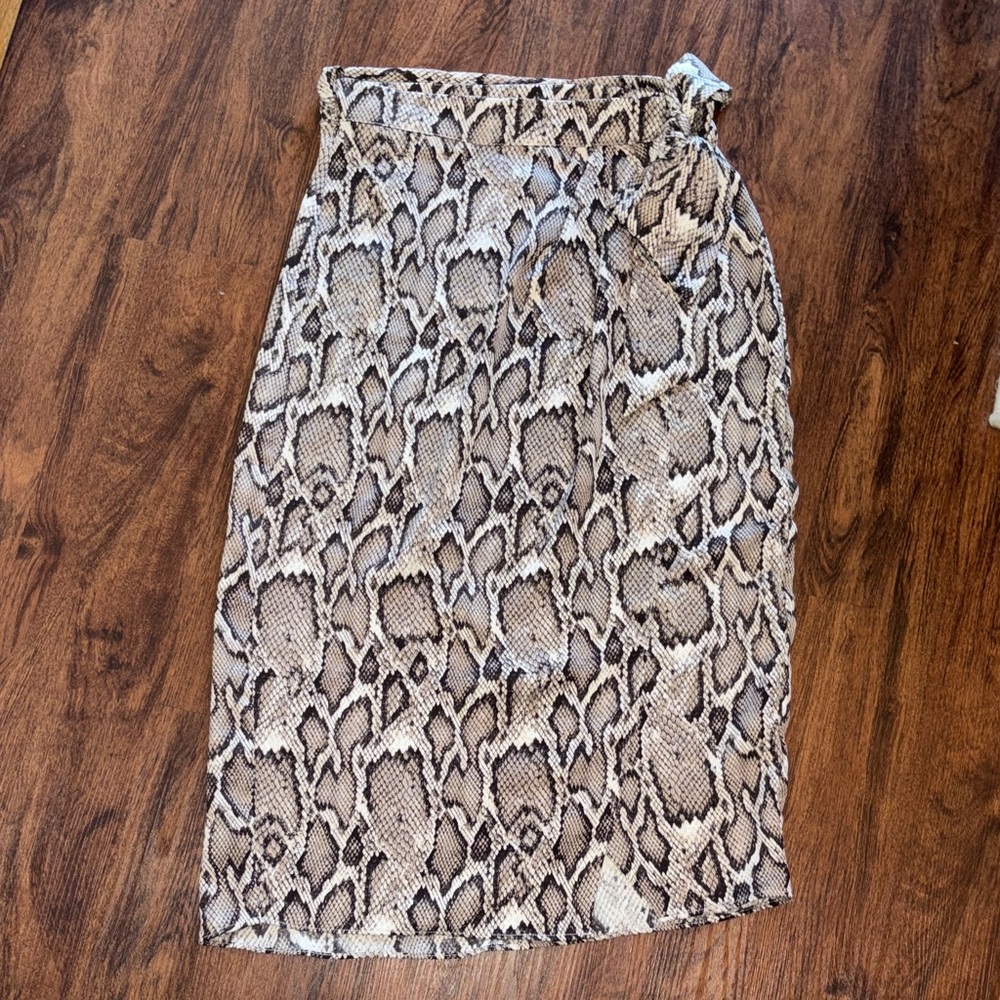 AFRM Stylish Snake Print Skirt